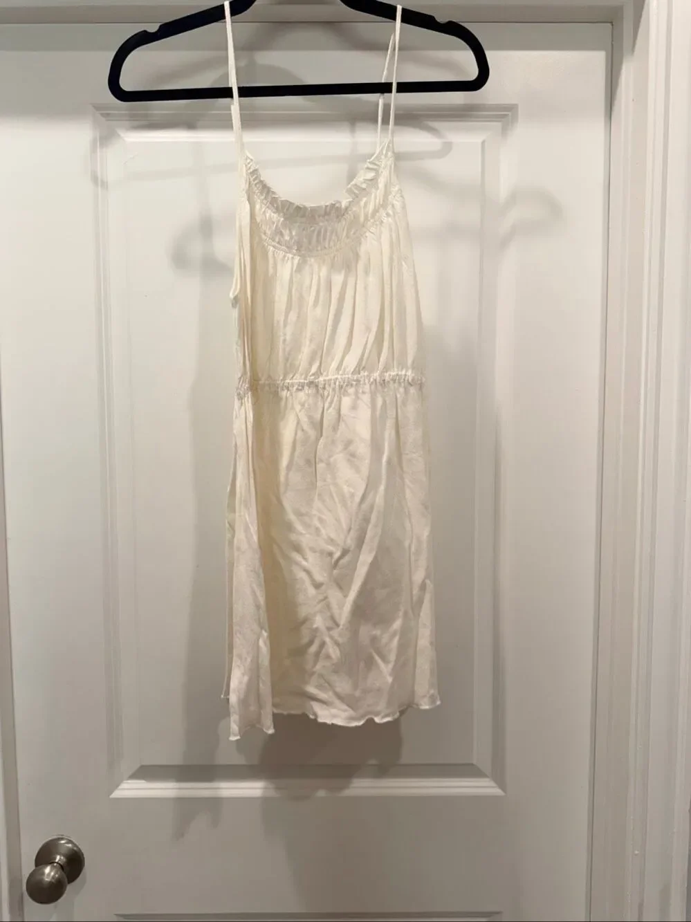 Free People Intimately Ivory Lace Trim Mini Slip Dress Boho Beach Sz XS